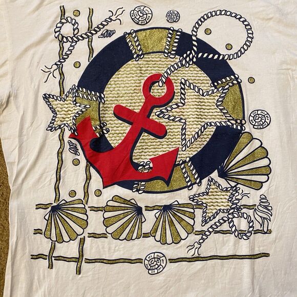 Galaxy by Harvic Women S/S Tee XXXL ANCHOR Nautical CruiseWear 100% Cotton NEW - Picture 3 of 8